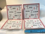 Set Of 4 Boston Warehouse Bar Plates Cheese & Cracker Snack 6.25 Sq. Martini. Fixed Price $14.00.