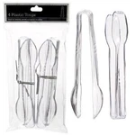 Clear Plastic Tongs, 6 1/2-INCH, Packs Of 4 Pieces. Fixed Price $12.82.