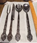 4 Pc Set Imperial Stainless Usa Large Salad Spork & Spoon Carving Knife Fork. Fixed Price $74.95.