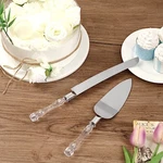 Silver Clear Knife Server Crystal Handles Cake Serving Set Wedding Supplies. Fixed Price $9.33.