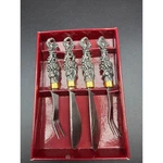 Vintage Arthur Court Grape Cheese Spreaders Hors D'oeuvre Forks Set Nib Rare. Fixed Price $65.99.