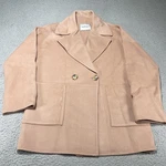 Gentle Herd Coat Womens Xl Salmon 100% Wool Pea Button Front Pockets. Fixed Price $129.99.