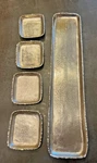 Zodax Metal Serveware Set, Raw Nickel Trays, La Ca Modern Vintage, 24" 5.5". Fixed Price $20.00.