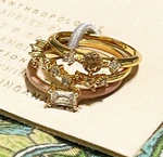 Nwt Anthropologie Stackable Set Rings Amber And Clear Stones Size 7 88640958. Fixed Price $49.99.