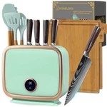 Kitchen Knife Block Set 4 Professional Damascus Knives,beautiful Intelligent .... Fixed Price $132.80.