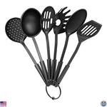 Chef Buddy 6-PIECE Kitchen Utensils Set Durable Plastic Cooking Tools Black. Fixed Price $25.52.