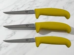 Victorinox 4" Poultry Boning Knife Stainless Steel Blade Yellow Handle Set Of 3. Fixed Price $34.00.