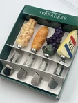 Set Of 4 Cheese Stainless Steel Knife Spreaders Bread Grapes Boston Warehouse. Fixed Price $19.99.