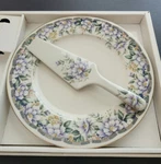 Andrea By Sadek Donna Pattern Porcelain Cake Plate & Server With Box #10864. Fixed Price $45.00.