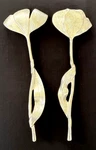 Michael Aram Tulip Salad Servers Spoon Fork Set Large 13 Signed Mint Euc. Fixed Price $49.50.