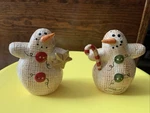 Ceramic Burlap Snowmen Hand Painted By Park Designs. Fixed Price $10.00.