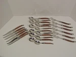 Laguiole By Flying Colors Wood Handle Cutlery Set 24 Pieces. Fixed Price $99.99.