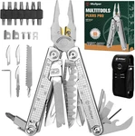 Pro Multitool Pliers With Damascus Knife, Wire Cutters, And Screwdriver Set. Fixed Price $63.79.