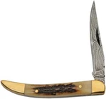 Damascus Toothpick Pocket Knife Steel Blade Stag/brass Handle DM-1354. Fixed Price $20.38.