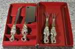 Vintage Arthur Court Grapes Handled Cheese Serving Set Knife 6" + 2 Forks. Fixed Price $26.00.