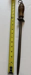 Vintage Knife Sharpener Wood Handle With Swivel Hanger, Approx 18. Fixed Price $28.00.