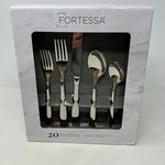 Fortessa Grand City Flatware 20 Piece Set, 10", Silver. Fixed Price $75.00.