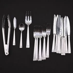 Oneida Amsterdam Lot Of 19 & Bonus 18/8 Stainless Tong Flatware Set Knives Forks. Fixed Price $54.99.