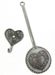 6.5" Tin Woodsman Pewter Heart Coffee Measuring Spoon With 2" Wall Hook. Fixed Price $43.00.