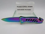 New Tac-force Pocket Knife Rainbow Folding Stainless TF-844 Belt Clip. Fixed Price $13.97.