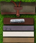 Bps Knives Sharpening Set Three Stones Leather Strop Case 5-3 Polishing Compound. Fixed Price $40.39.