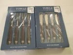 Towle Silversmiths Set 4 Spreaders & Cocktail Fork Crocodile Print Handle New. Fixed Price $12.50.