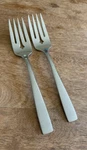 2 Salad Fork DCS1 Duchess Stainless Glossy Plain Square Tip. Fixed Price $18.99.