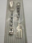 Mudpie Baby Prince Blue Beaded Fork And Spoon Set. Fixed Price $23.50.