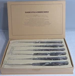 New Laguiole Flying Colors 6 Piece Wooden Handle Steak Knife Set TLS302-BF. Fixed Price $49.94.