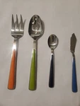 Fiesta Merengue Flatware 5 Piece Hostess Serving Set Lot Multicolor. Fixed Price $38.00.