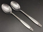 Towle Supreme Cutlery Stainless Set Of 2 TWS153 Floral 6-1/4" Teaspoons (RF860). Fixed Price $9.95.