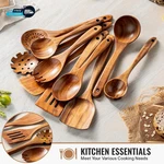 Wooden Spoons For Cooking Natural Teak Kitchen Utensils Set. Fixed Price $99.00.