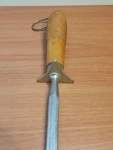 Vtg Knife Sharpener Wood Handle Grill Hanger. Fixed Price $12.00.
