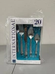 International Silver 5108515 Checkered Frost Stainless Steel Flatware, 20-PIECE. Fixed Price $24.00.