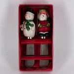 Santa And Frosty Snowman Christmas Holiday Spreader Knife Set Appetizer. Fixed Price $9.71.