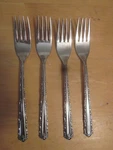 Dinner Forks 7 1/4" Cherie Stainless By Oneida Deluxe Glossy. Fixed Price $25.00.