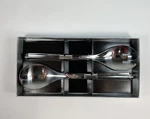 Silver 2 Pice Salad Server Set With Acrylic Handles Made Of Japan. Fixed Price $16.24.