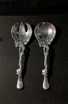 Pumpkin Fork & Spoon Utensil Set Aluminum Salad Serving With Festive Design 11". Fixed Price $14.77.