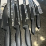 Home Hero 7 Piece Cutlery Knife Kitchen Set W/ 2 Stage Sharpener, Stand. Fixed Price $19.50.