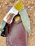 Damascus Steel Pocket Knife Folding Blade Knives Deer Stag & Bull Horn Handle. Fixed Price $42.46.