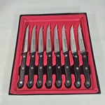 Maxam 8PC Steak Knife Set Stainless Steel Serrated Blades W/ Case. Fixed Price $26.97.