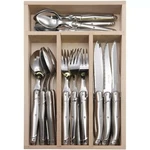Laguiole Andre Verdier Debutant Inox 20-PIECE Flatware Set Wood-box Mirror.... Fixed Price $295.00.