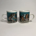 Vtg Oklahoma Espresso Mug Mini Coffee Cup Set (2) Native American State Souvenir. Fixed Price $24.77.