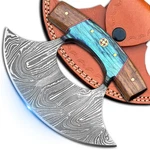 Custom Handmade Damascus Steel Ulu Knife - Alaskan With Sh.... Fixed Price $55.79.