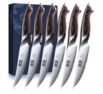 Hoshanho Japanes Steak Knives Set Of 6,ULTRA Sharp 4.5 Inch Serrated Knife. Fixed Price $89.74.