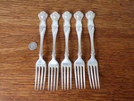 1847 Rogers Bros Silverplate All Five Vintage Grape Lunch Regular Forks 7". Fixed Price $19.99.