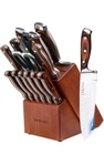 Leking 15-PIECE Block Knife Set Wooden Premium High Carbon Ss New Box. Fixed Price $34.95.