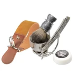 Grandslam Shaving Straight Razor Kit, Steel Cutthroat Silver. Fixed Price $63.99.