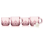 Godinger Dublin Unleaded Crystal Set Of 4 Espresso Mugs With Handle, Blush Glass. Fixed Price $24.91.
