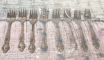 Antoinette Present By Fifth Avenue Stainless Flatware Japan - 8 Salad Forks Set. Fixed Price $24.99.